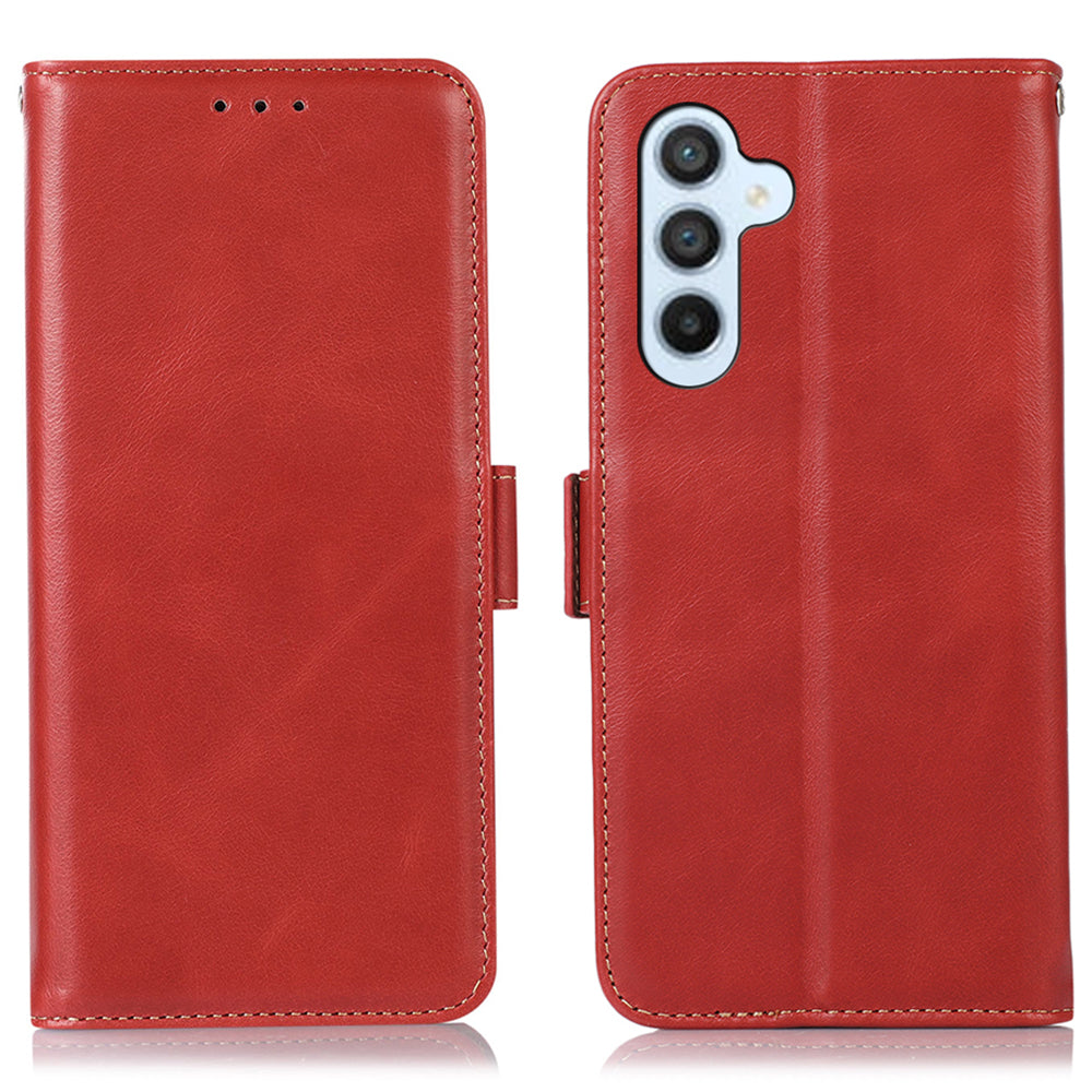 For Samsung Galaxy S23 FE RFID Blocking Crazy Horse Texture Genuine Cow Leather Wallet Stand Cover Phone Case For Samsung Galaxy S23 FE RFID Blocking Crazy Horse Texture Genuine Cow Leather Wallet Stand Cover Phone Case